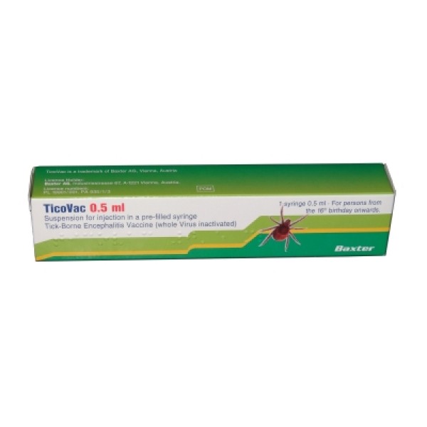 TicoVac (Tick Borne Encephalitis Vaccine) 0.5ml Syringe x 1