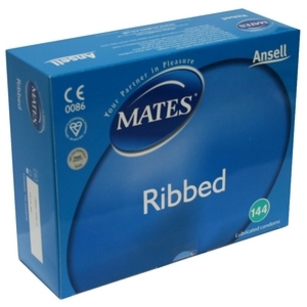 Mates Ribbed Condoms Clinic Pack of 144 (MS144RB)