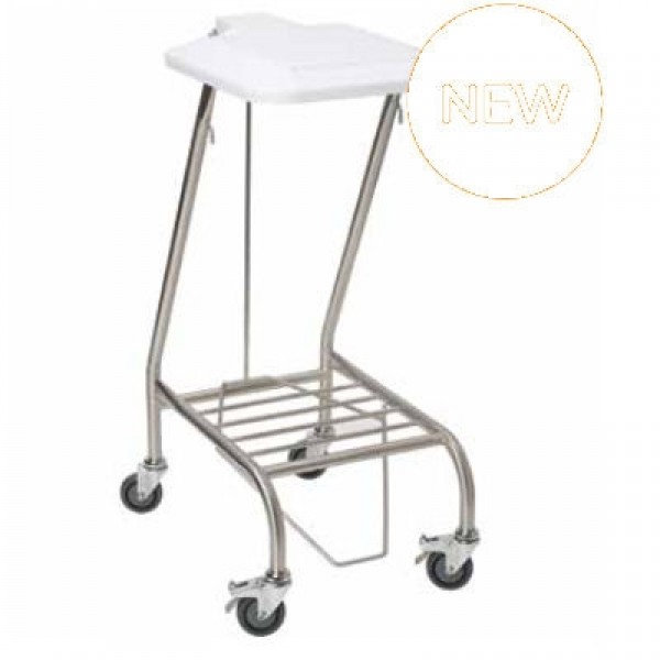 Beaver Soiled Linen Trolley Stainless Steel With Lid - Single (CA4741)