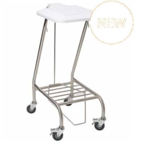 Beaver Soiled Linen Trolley Stainless Steel With Lid - Single (CA4741)