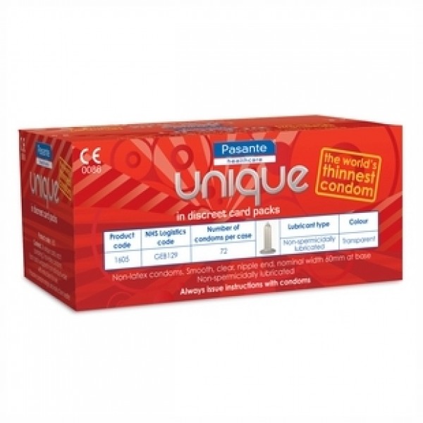 Pasante Unique Latex-Free Condoms (24 Packs of 3) (C4012)