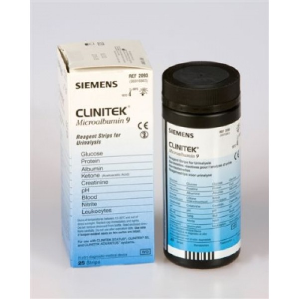 Siemens Clinitek Microalbumin 9 Reagent Strips (25) (2093)