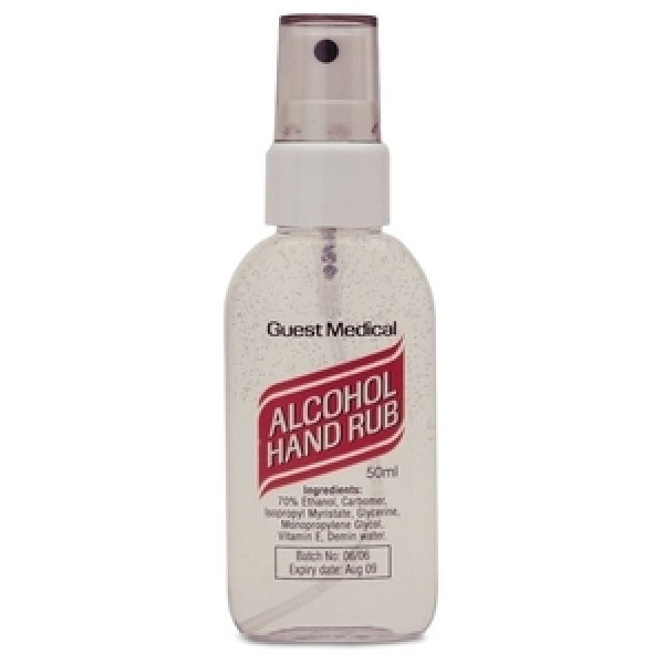 ** OUT OF STOCK** Guest Alcohol Hand Rub Pocket Bottle 50ml with Atomiser Spray (H8763)