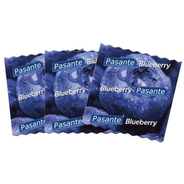 Pasante Flavoured Condoms, Blueberry, Polybag of 144 (C4059)