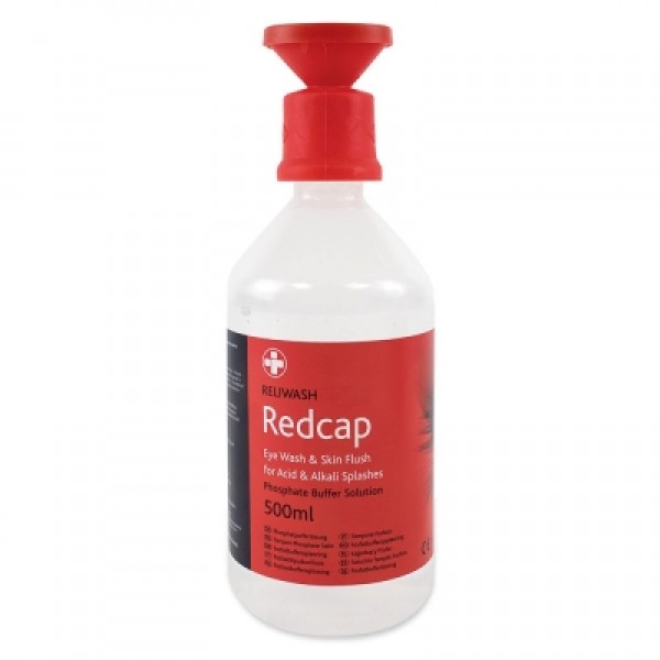 Reliwash Redcap Phosphate Buffer Solution with Eyebath 500ml (RL5990)