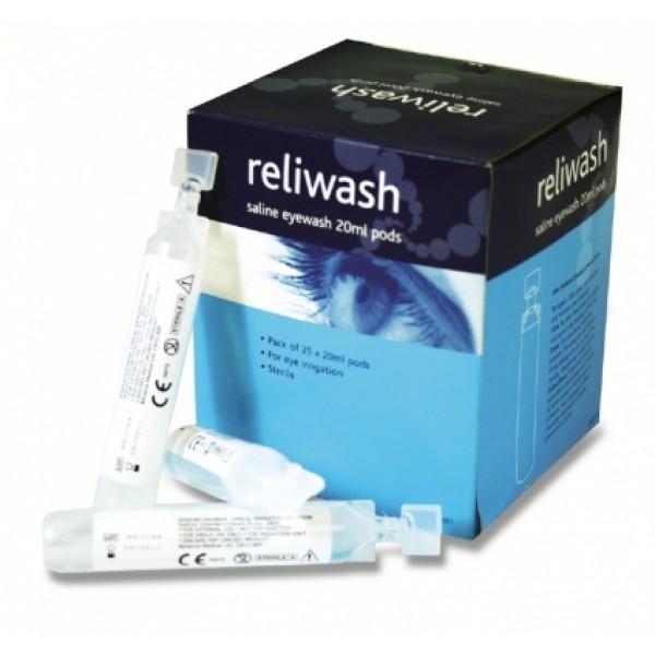 Reliwash Saline Eyewash 20ml Pods (Box of 25) (RL901)
