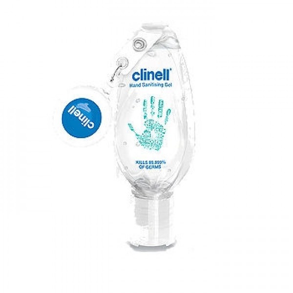 Clinell Hand Sanitising Gel With Clip 50ml Bottle Single (CHSGTOT50)