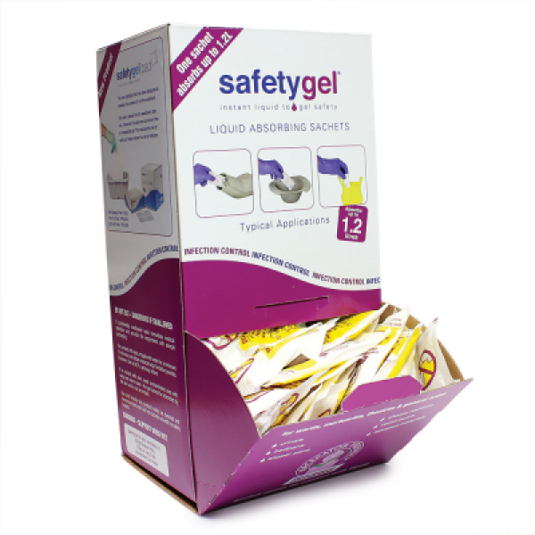 SafetyGel Super Absorbent Gel Paper Sachets 7g Absorbs 1.2L (100) (SGPS1.2L)