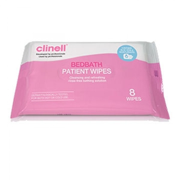 Clinell Bed Bath Wipes (Pack of 8) (CBB8)