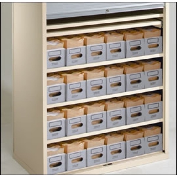 Amerson 7 Shelf Archive Cabinet With Tambour Door - 56 Trays of Lloyd George Notes (3ARCTAM756)