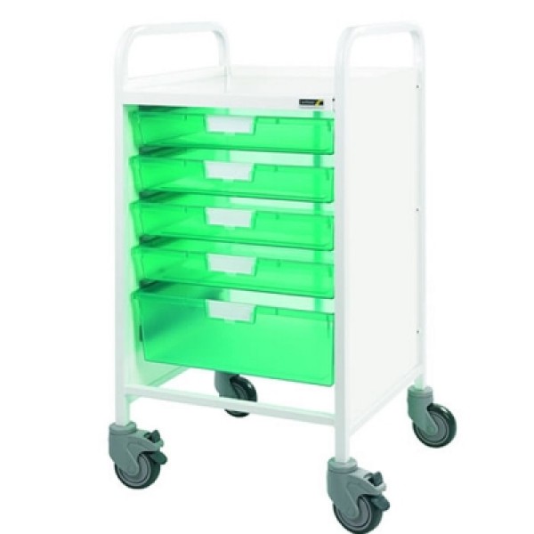 Sunflower Vista 50 Trolley 4 Single & 1 Double Green Trays (Sun-MPT2G)