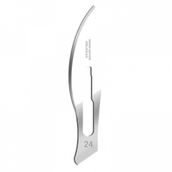 Swann Morton Standard Surgical Blades No.24, Sterile, Carbon Steel (Pack of 100) (0211)