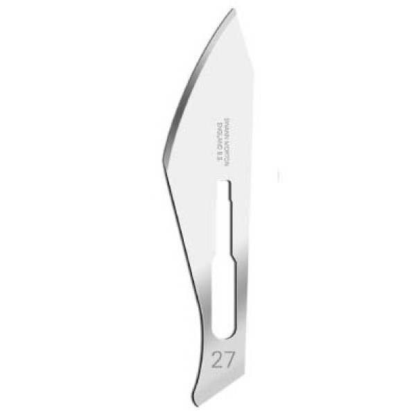 Swann Morton Standard Surgical Blades No.27, Sterile, Carbon Steel (Pack of 100) (0214)