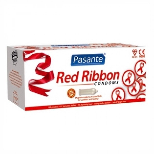 Pasante Red Ribbon Condoms, Clinic Pack of 144 (C4053)