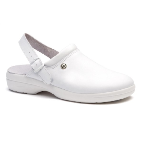 Toffeln FlexLite Unisex Mule Plain Upper & Heel Strap White (0599W)