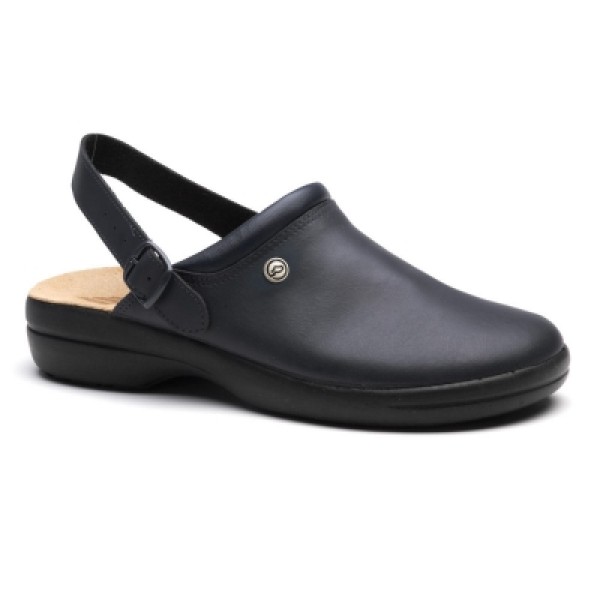 Toffeln FlexLite Unisex Mule Plain Upper & Heel Strap Black (0599B)