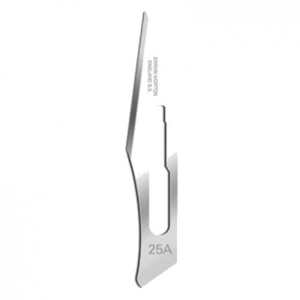 Swann Morton Standard Surgical Blades No.25A, Sterile, Stainless Steel (Pack of 100) (0315)