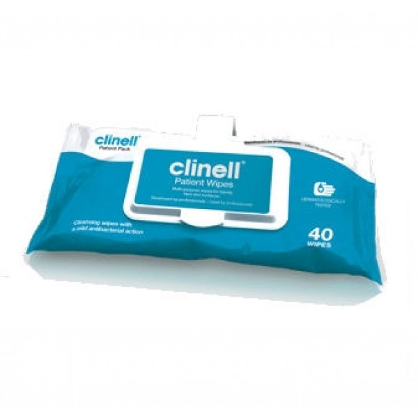 Clinell Refreshing Patient Wipes Clip Pack (Pack of 40) (CPP40)