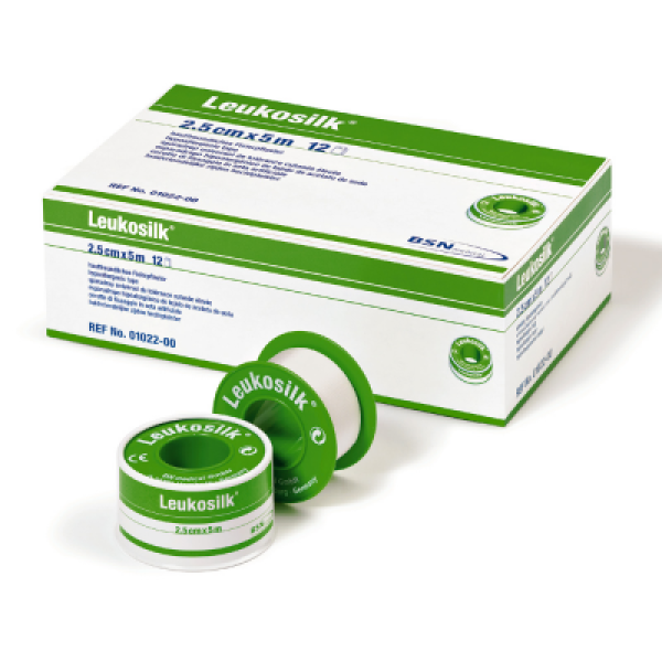 Leukosilk Tape 2.5cm x 5m Roll (Pack of 12)