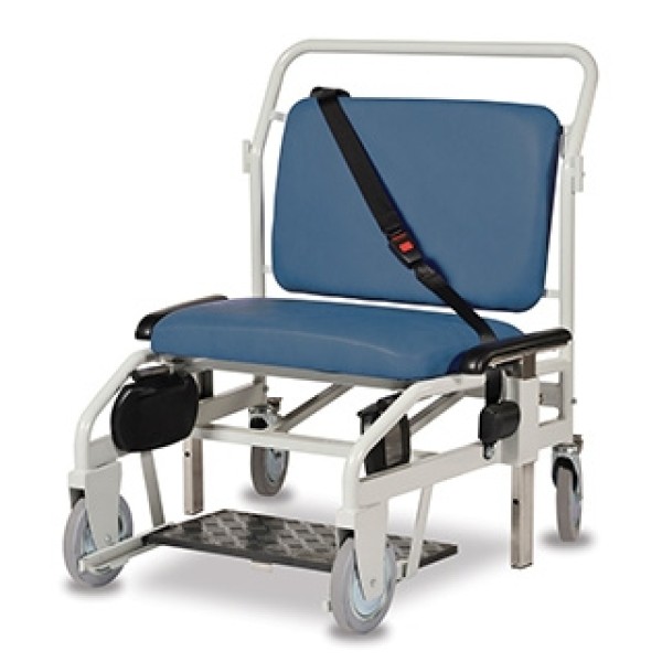 Bristol Maid Rear Steer Portering Chair - Nesting - Sliding Foot - Seat Belt - Large  (G500RSV)