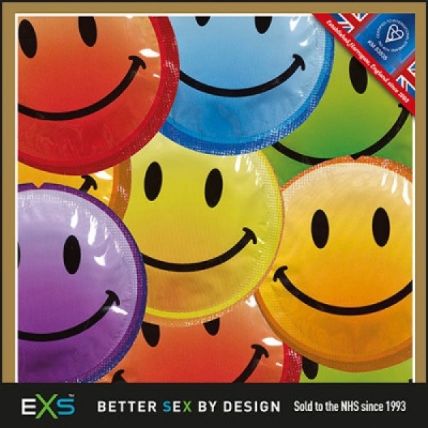 EXS Smiley Face Condoms Bulk Pack 500 (EXSSMILEREG500)