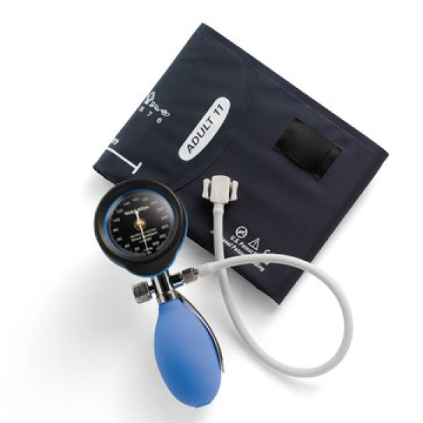 Welch Allyn DuraShock DS55 Silver Series Hand Aneroid Sphygmomanometer, Blue (DS-5521-129)