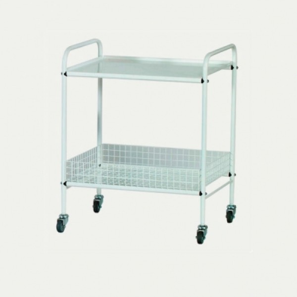 Medi-Plinth Multi Purpose Trolley With Shelf and basket (TR04)