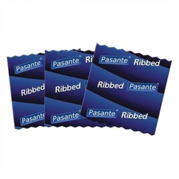 Pasante Ribbed Condoms, Polybag of 144 (C4056)