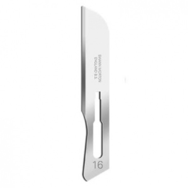 Swann Morton Standard Surgical Blades No.16, Sterile, Stainless Steel (Pack of 100) (0322)