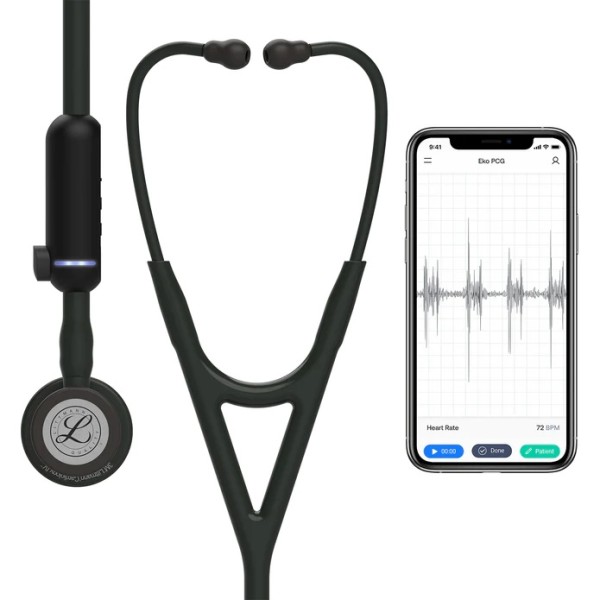 3M Littmann CORE Digital Stethoscope, Black Chestpiece, Tube, Stem & Headset (8490)