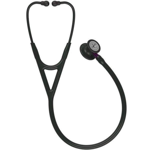 3M Littmann Cardiology IV Diagnostic Stethoscope - Black Finish Chestpiece, Black Tube, Violet Stem & Headset (6203)