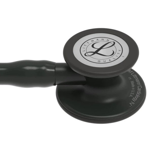 3M Littmann Cardiology IV Diagnostic Stethoscope - Black Finish Chestpiece, Black Tube, Stem & Headset, 27 inch (6163)