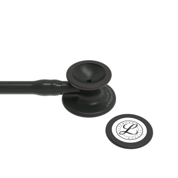 3M Littmann Cardiology IV Diagnostic Stethoscope - Black Finish Chestpiece, Black Tube, Stem & Headset, 27 inch (6163)
