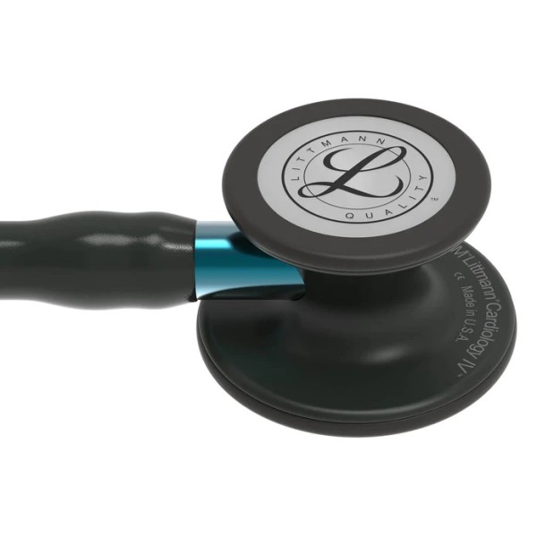 3M Littmann Cardiology IV Diagnostic Stethoscope - Black Finish Chestpiece, Black Tube, Blue Stem & Headset (6201)