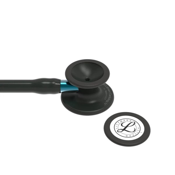 3M Littmann Cardiology IV Diagnostic Stethoscope - Black Finish Chestpiece, Black Tube, Blue Stem & Headset (6201)