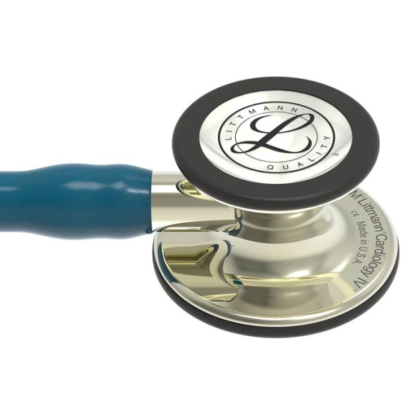 3M Littmann Cardiology IV Diagnostic Stethoscope - Champagne Finish Chestpiece, Caribbean Blue Tube, Stem & Headset (6190)