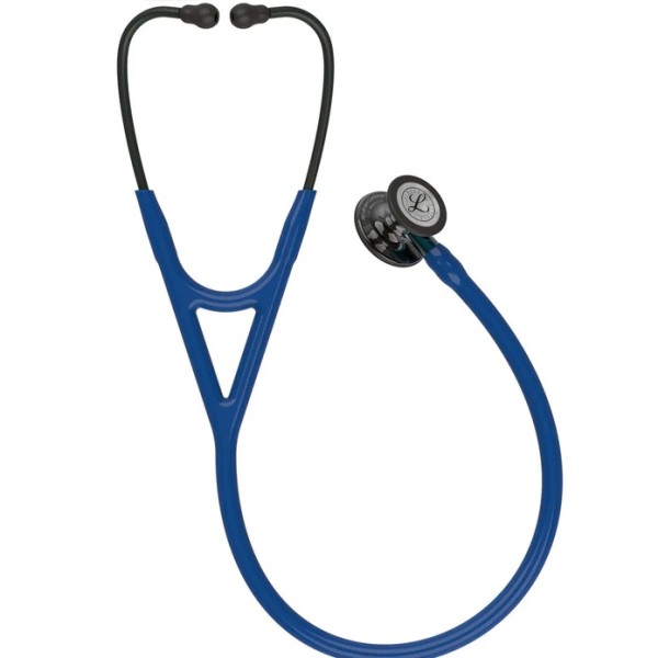 3M Littmann Cardiology IV Diagnostic Stethoscope - High Polish Smoke Finish Chestpiece, Navy Tube, Blue Stem & Headset (6202)