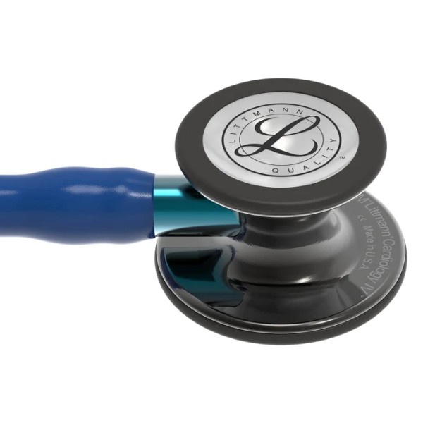 3M Littmann Cardiology IV Diagnostic Stethoscope - High Polish Smoke Finish Chestpiece, Navy Tube, Blue Stem & Headset (6202)