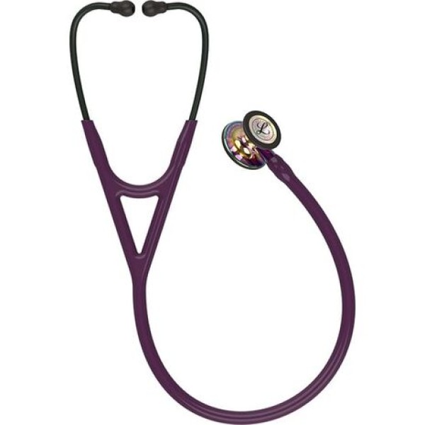 3M Littmann Cardiology IV Diagnostic Stethoscope - High Polish Rainbow Finish Chestpiece, Plum Tube, Violet Stem & Headset (6239)