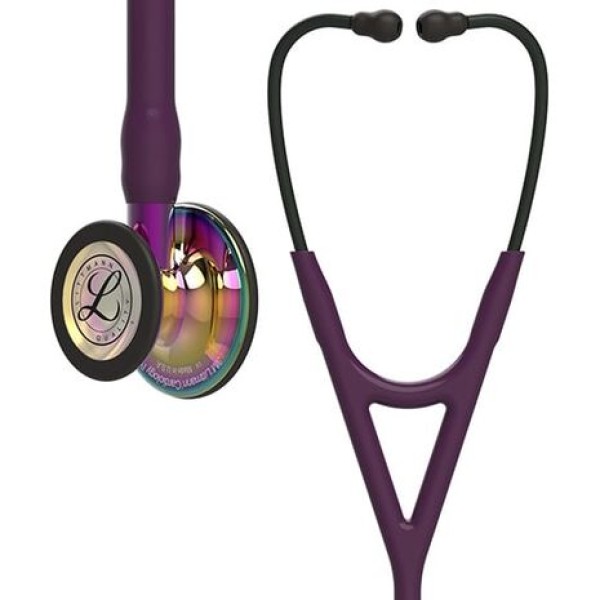 3M Littmann Cardiology IV Diagnostic Stethoscope - High Polish Rainbow Finish Chestpiece, Plum Tube, Violet Stem & Headset (6239)