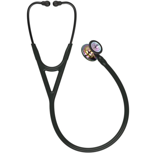 3M Littmann Cardiology IV Diagnostic Stethoscope - High Polish Rainbow Finish Chestpiece, Black Tube, Smoke Stem & Headset (6240)