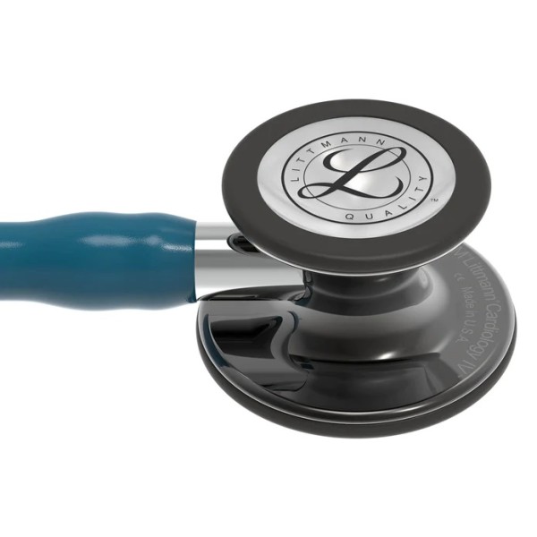 3M Littmann Cardiology IV Diagnostic Stethoscope - High Polish Smoke Finish Chestpiece, Caribbean Blue Tube, Mirror Stem & Headset (6234)