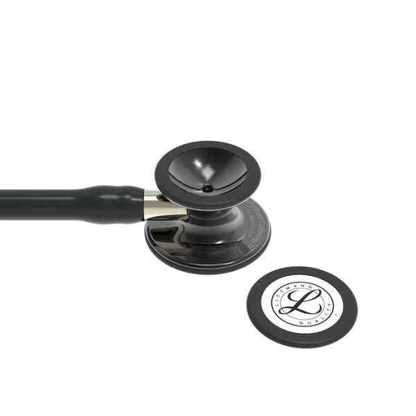 3M Littmann Cardiology IV Diagnostic Stethoscope - High Polish Smoke Finish Chestpiece, Black Tube, Champagne Stem & Headset (6204)