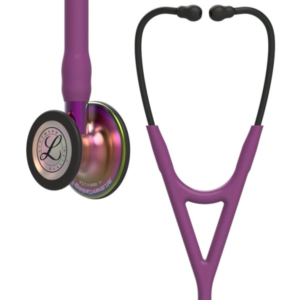 3M Littmann Cardiology IV Diagnostic Stethoscope - Rainbow Finish Chestpiece, Plum Tube, Violet Stem & Headset (6205)