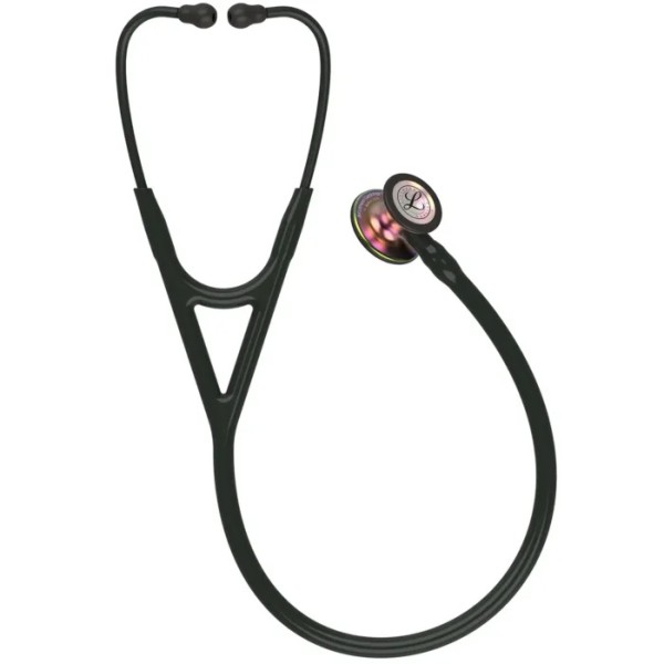 3M Littmann Cardiology IV Diagnostic Stethoscope - Rainbow Finish Chestpiece, Black Tube, Stem & Headset, 27 inch (6165)