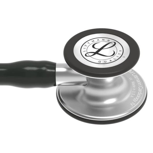 3M Littmann Cardiology IV Diagnostic Stethoscope - Standard Finish Chestpiece, Black Tube, Stainless Stem & Headset (6152)
