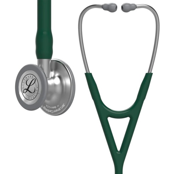 3M Littmann Cardiology IV Diagnostic Stethoscope - Standard Finish Chestpiece, Hunter Green Tube, Stainless Stem & Headset (6155)