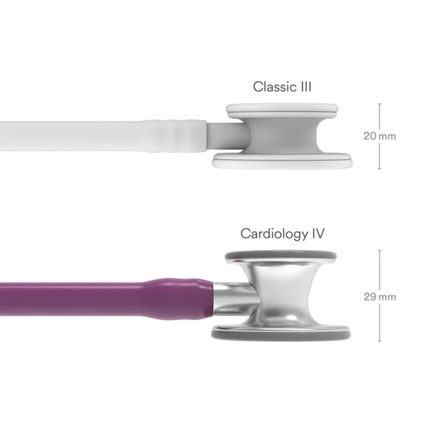 3M Littmann Cardiology IV Diagnostic Stethoscope - Standard Finish Chestpiece, Plum Tube, Stainless Stem & Headset (6156)