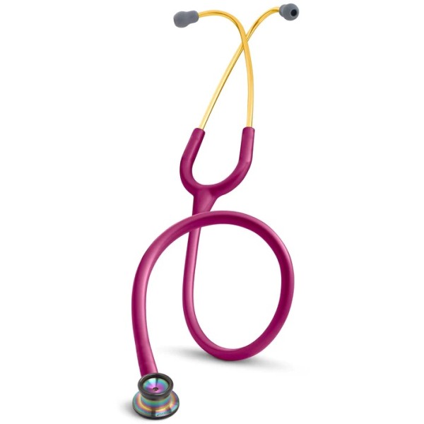 3M Littmann Classic II Infant Stethoscope - Rainbow Finish Chestpiece, Raspberry Tube (2157)