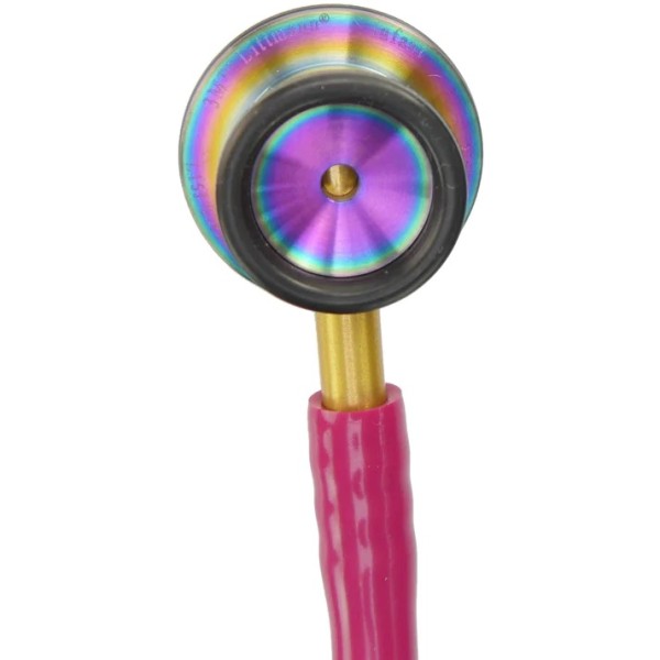 3M Littmann Classic II Infant Stethoscope - Rainbow Finish Chestpiece, Raspberry Tube (2157)